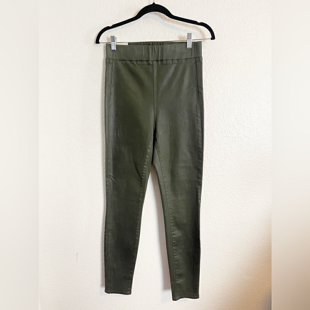 L’AGENCE Jeans coated Rochelle legging in army green. NWT. Large - Picture 2 of 7